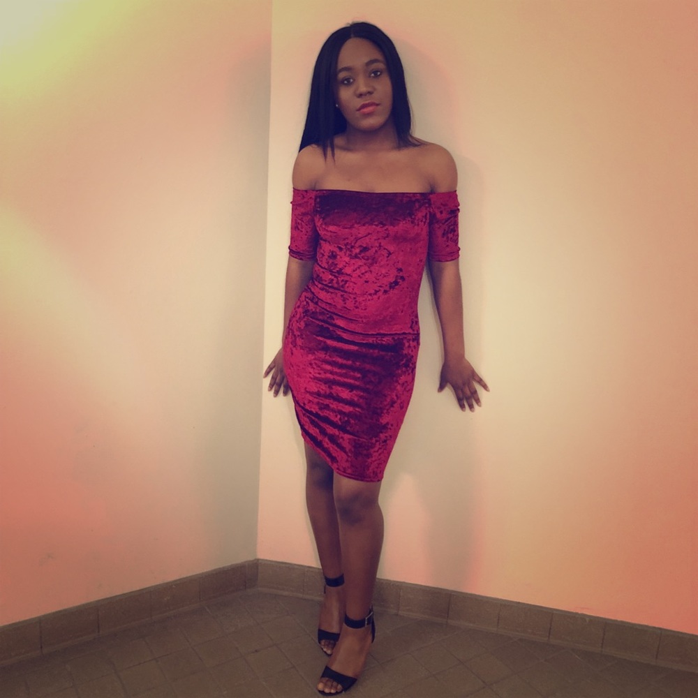 Sexy Red Velvet Dress
